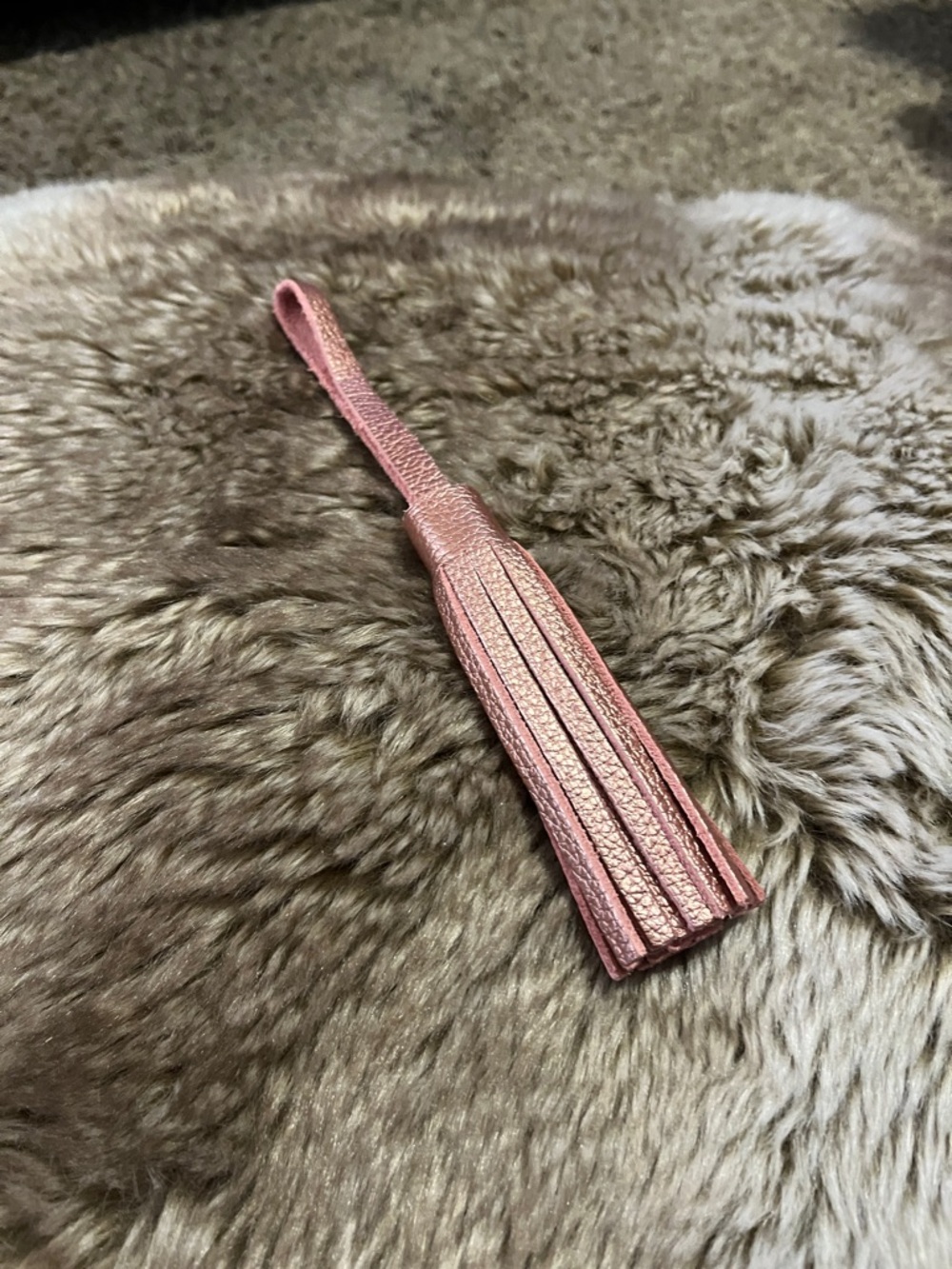 Rose Metallic Leather Tassel Bag Charm - Women Accessories
